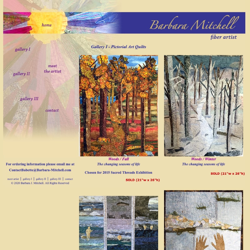 Barbara Mitchell Artist Website Design by Empty Tomb Graphics.