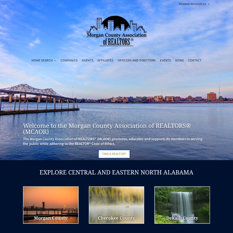 Morgan County Association of Realtors Website Design by Empty Tomb Graphics.